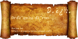 Drégely Áron névjegykártya
